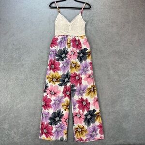 B.O.G. Collective Floral Crochet-Top Wide-Leg Jumpsuit